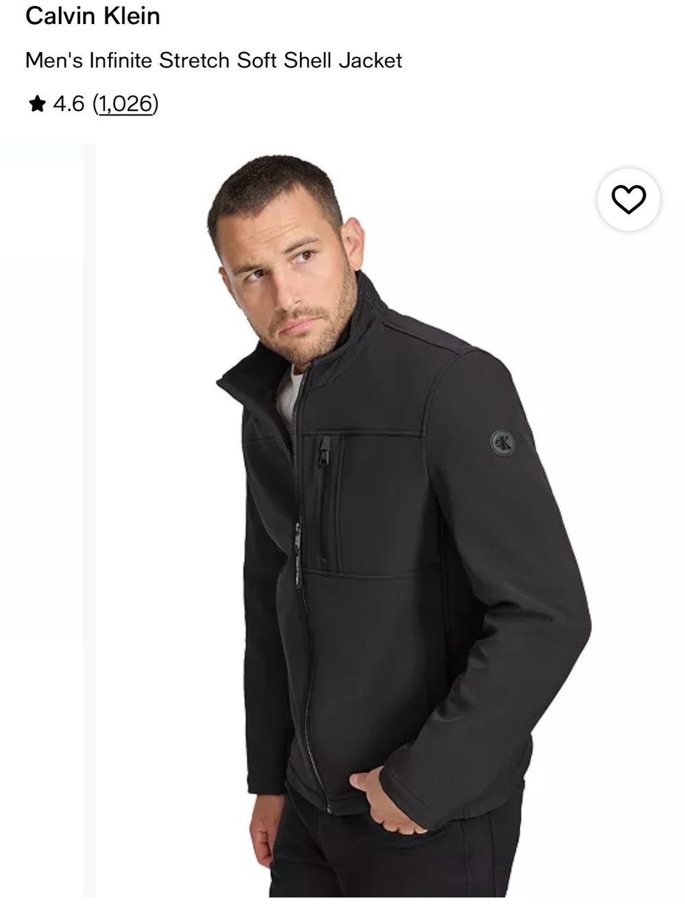 Calvin Klein Black Softshell Performance Jacket